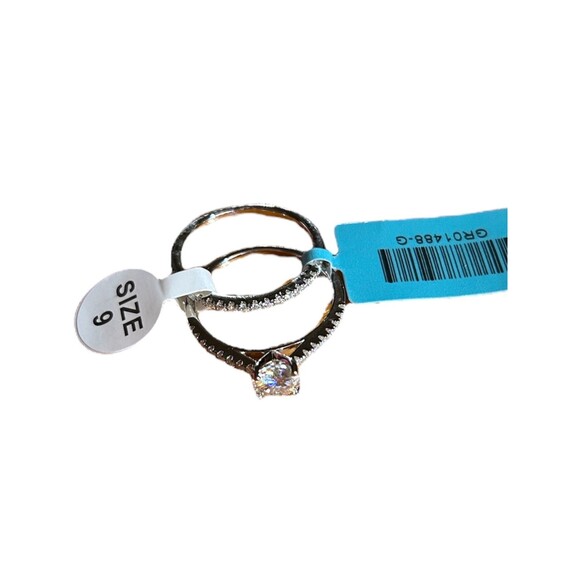 Sterling Silver Moissanite 1.41 CT VVS D Color Wedding Engagement Set Ring 9 NWT - Picture 5 of 6